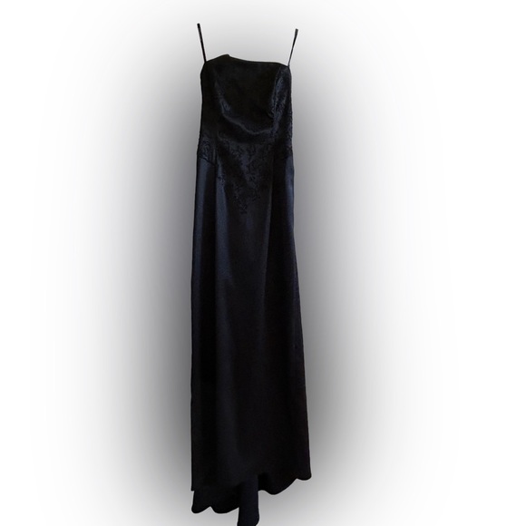 Rampage Dresses & Skirts - Rampage Maxi Beaded Sheath Gown Sz 3 Black Hi Low Strapless Formal NYE